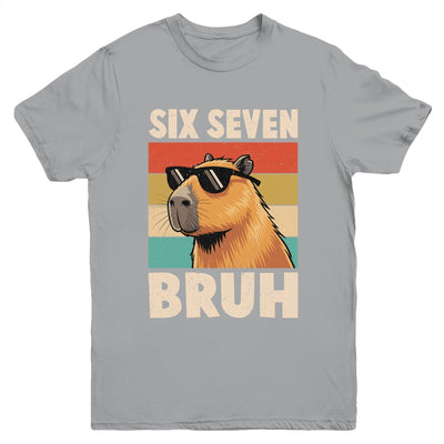Six Seven Bruh Capybara Funny 67 6 7 Meme Kids Boys Youth Shirt | siriusteestore