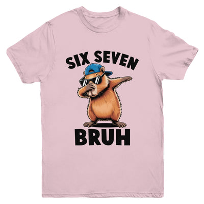 Six Seven Bruh Dabbing Capybara 67 Meme Boys Girls Kids Youth Shirt | siriusteestore