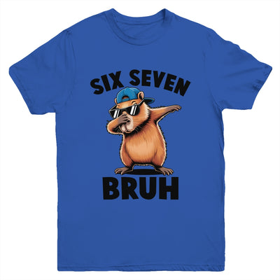 Six Seven Bruh Dabbing Capybara 67 Meme Boys Girls Kids Youth Shirt | siriusteestore