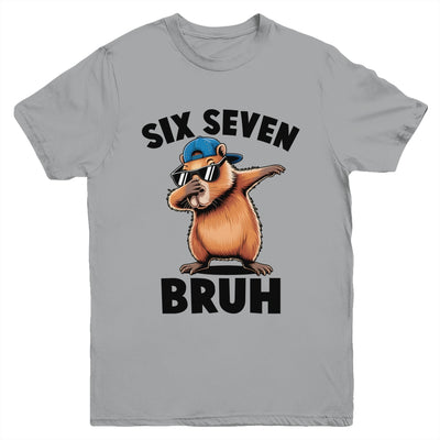 Six Seven Bruh Dabbing Capybara 67 Meme Boys Girls Kids Youth Shirt | siriusteestore