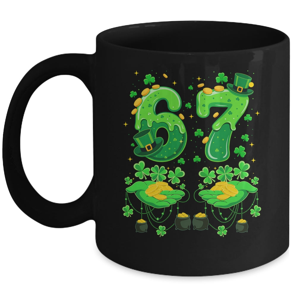 Six Seven Meme 67 St Patricks Day Shamrock Men Women Kids Mug | siriusteestore