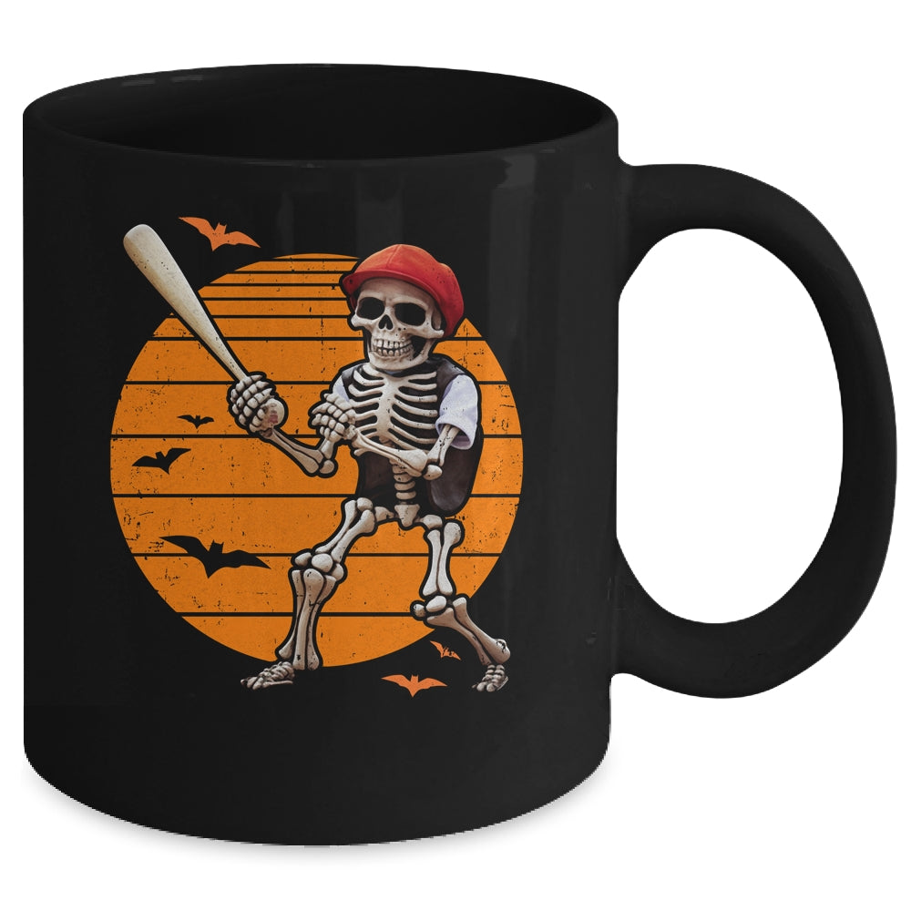 Skeleton Baseball Player Boys Kids Funny Halloween Mug | siriusteestore