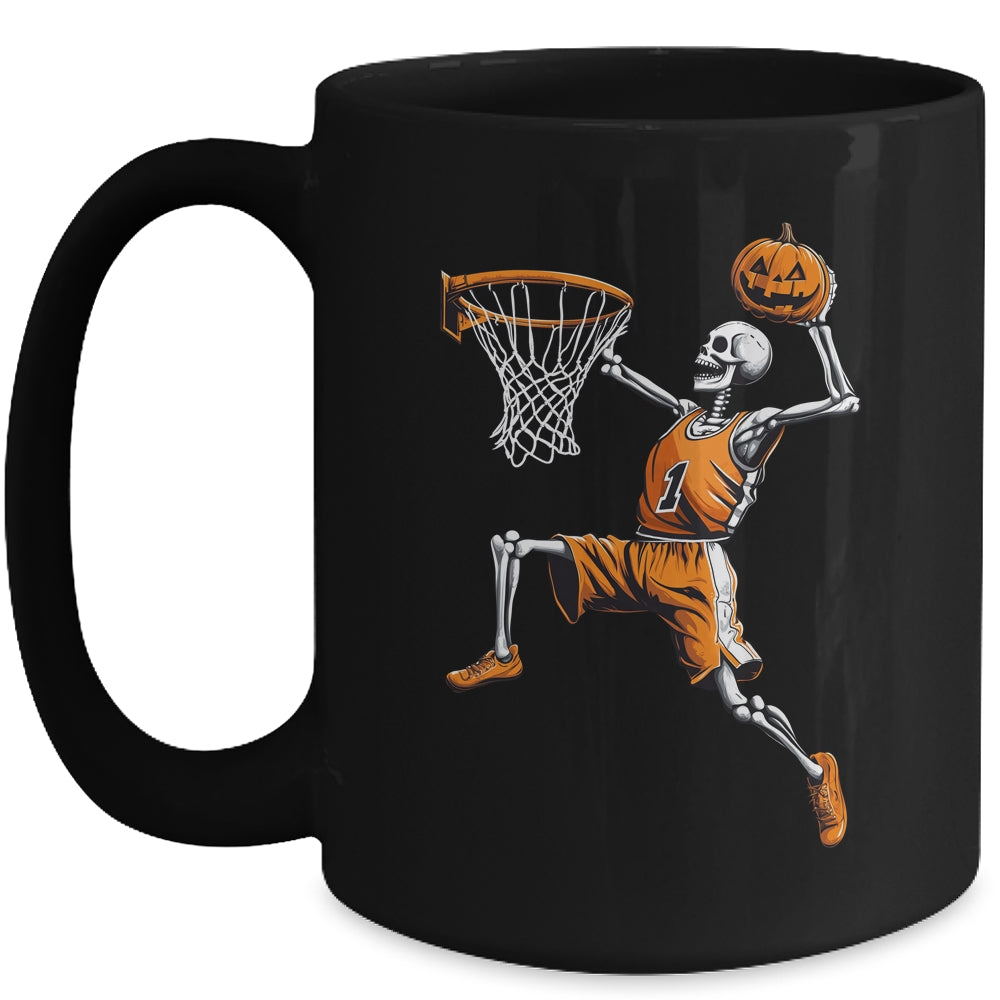 Skeleton Basketball Player Men Boys Spooky For Halloween Mug | siriusteestore