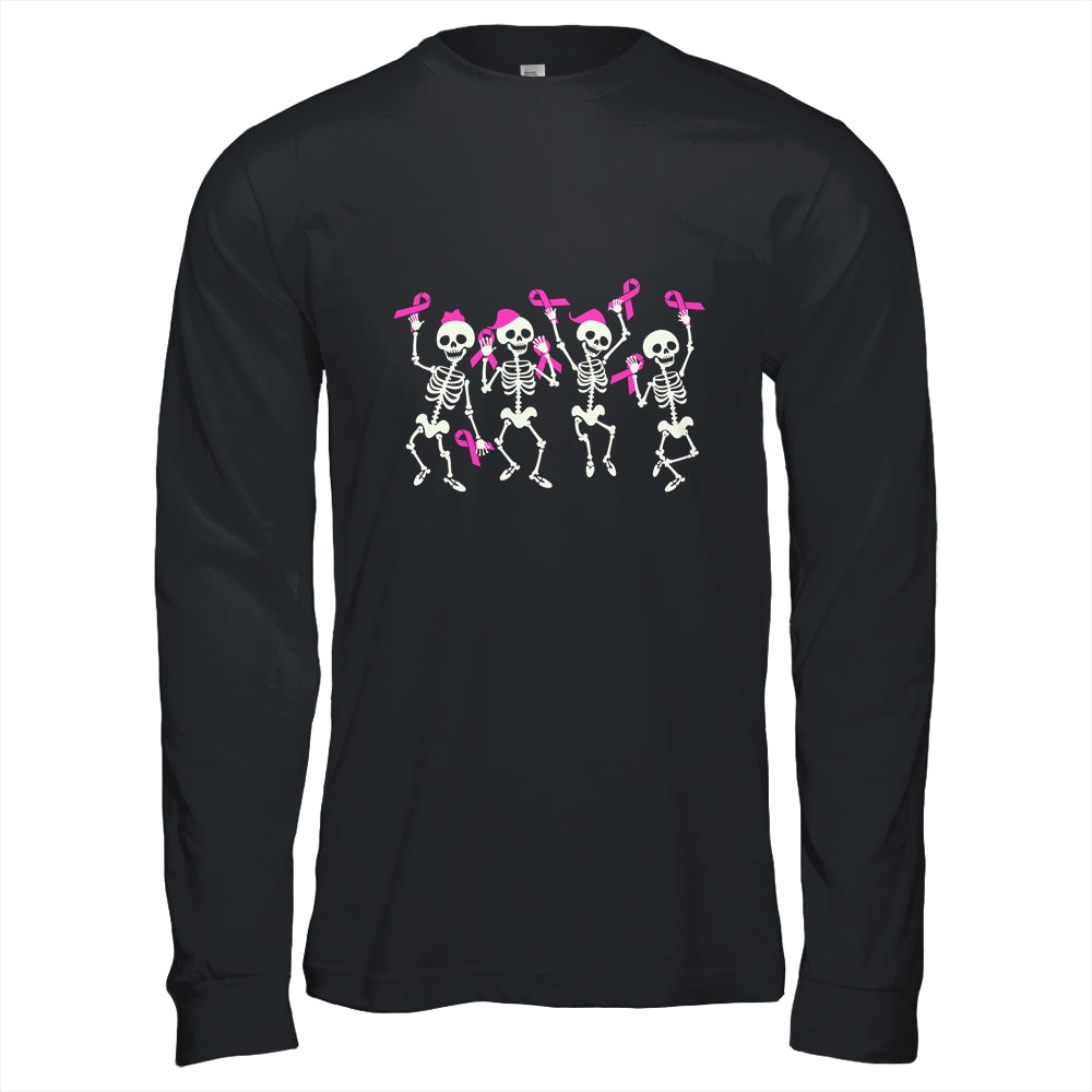 Skeleton Breast Cancer Awareness Pink Ribbon Women Men Kids Shirt & Hoodie | siriusteestore