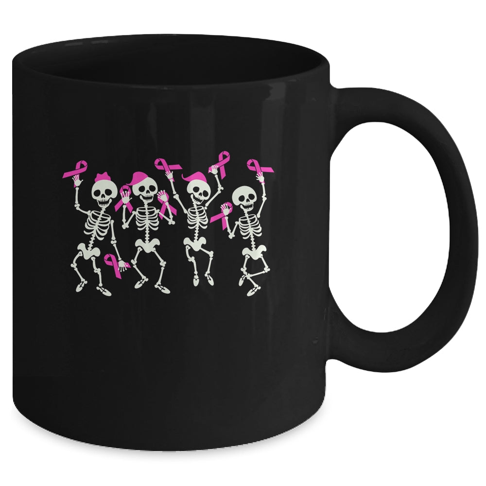Skeleton Breast Cancer Awareness Pink Ribbon Women Men Kids Mug | siriusteestore