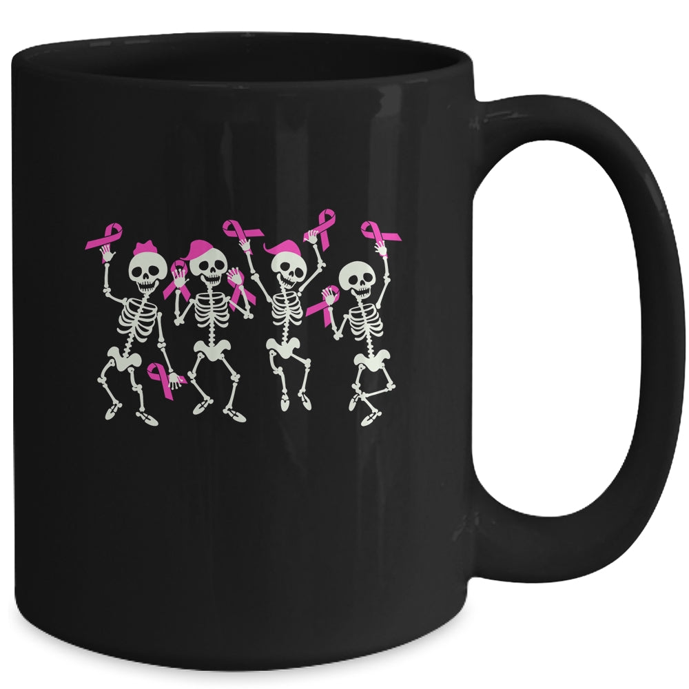 Skeleton Breast Cancer Awareness Pink Ribbon Women Men Kids Mug | siriusteestore
