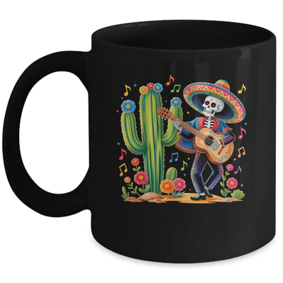 Skeleton Cinco De Mayo Fiesta Mexican Men Guitar Cactus Mug | siriusteestore
