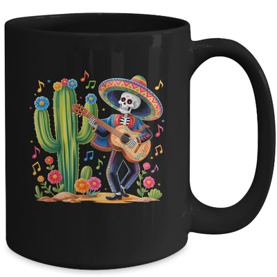 Skeleton Cinco De Mayo Fiesta Mexican Men Guitar Cactus Mug | siriusteestore