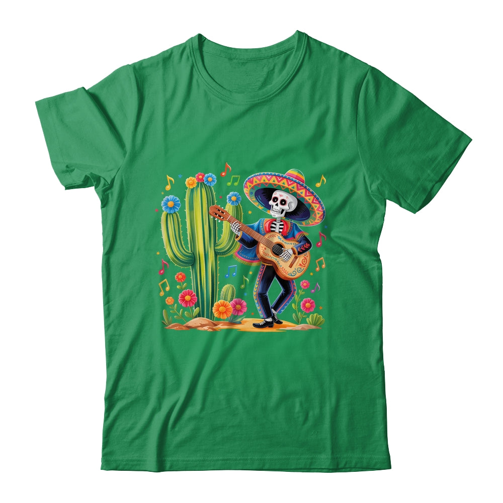 Skeleton Cinco De Mayo Fiesta Mexican Men Guitar Cactus Shirt & Hoodie | siriusteestore