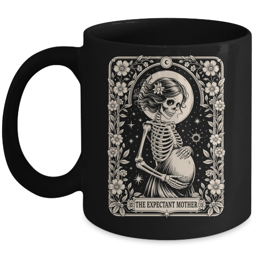 Skeleton Expectant Mother Tarot Card Pregnancy Announcement Mug | siriusteestore