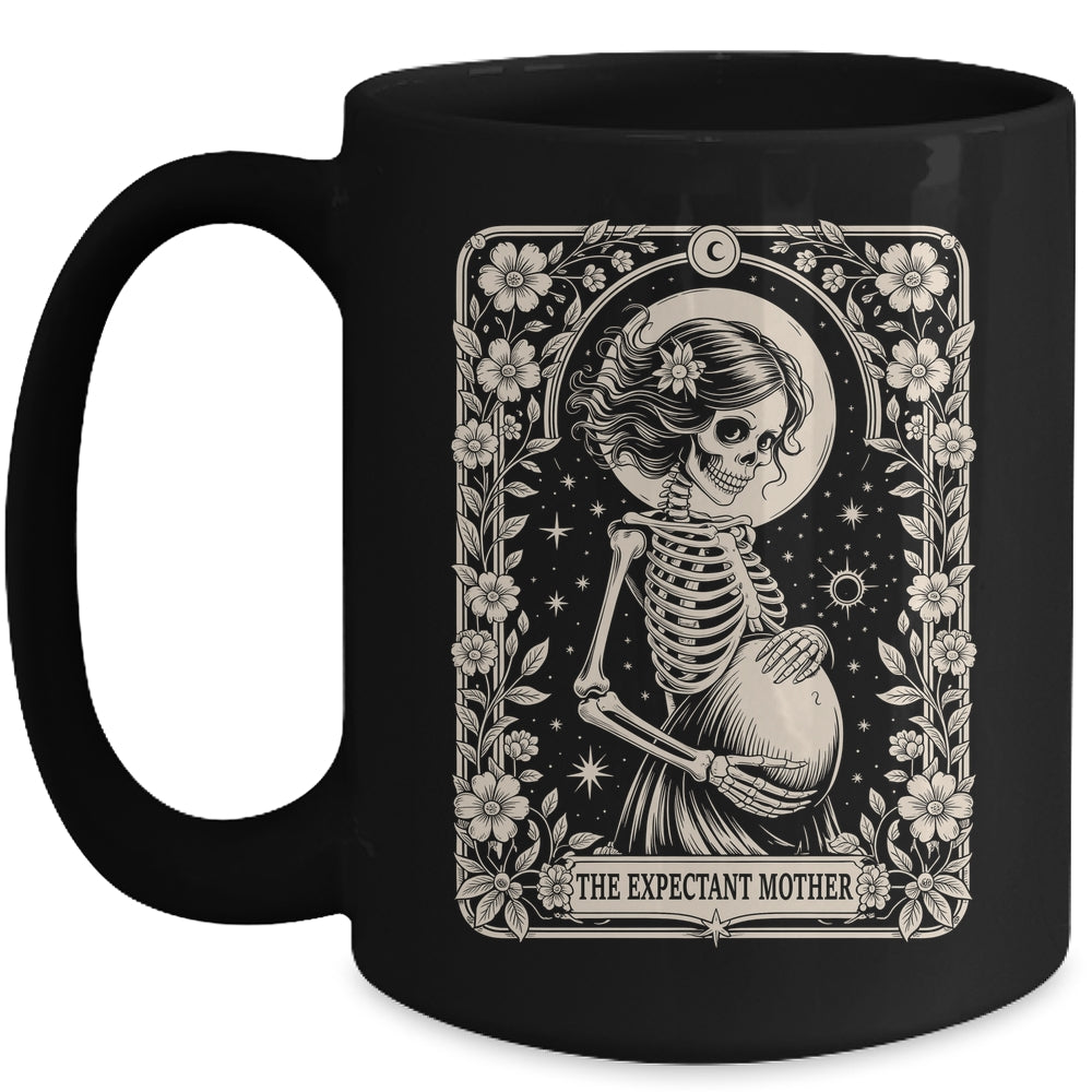 Skeleton Expectant Mother Tarot Card Pregnancy Announcement Mug | siriusteestore