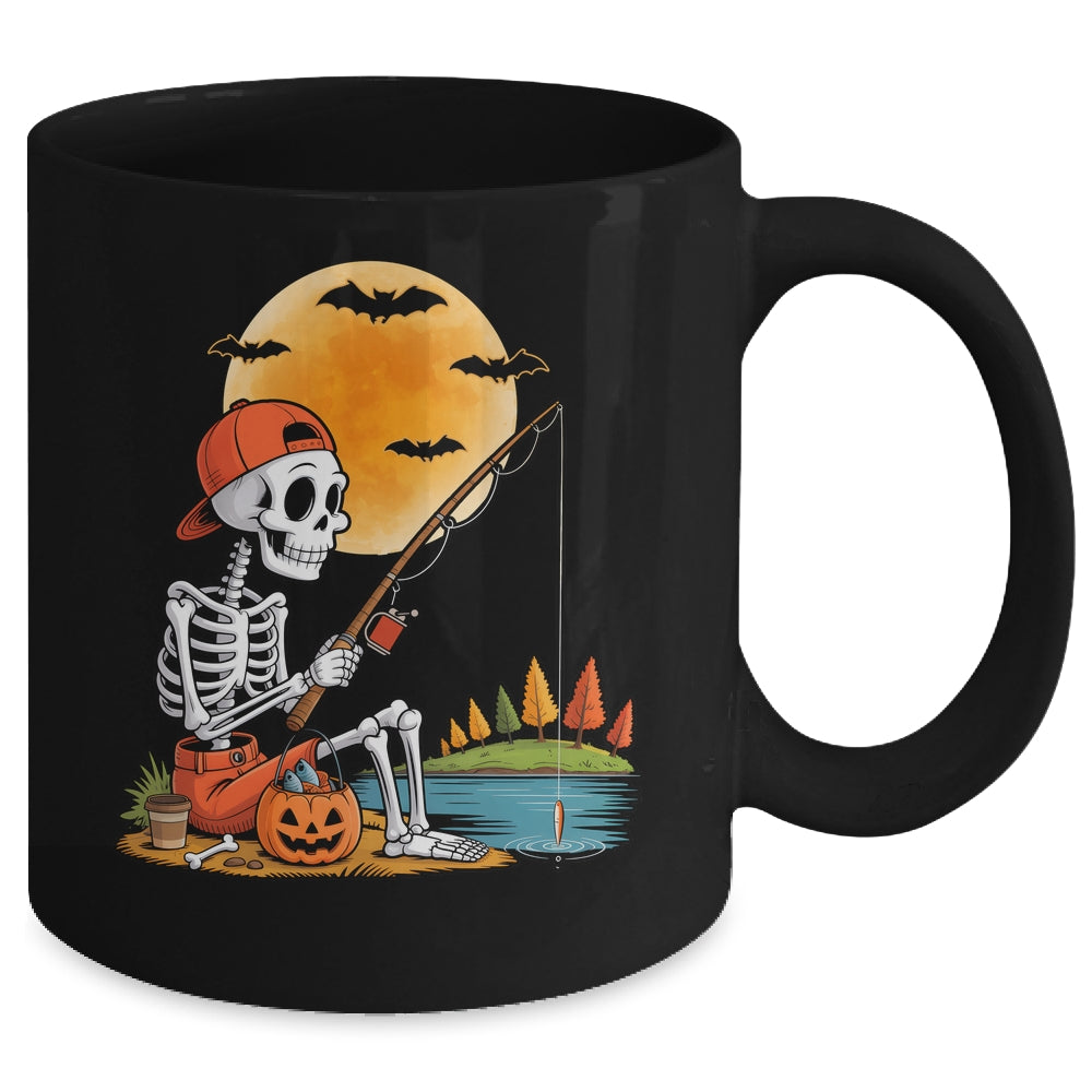 Skeleton Fishing Halloween Costume Funny Fishing Boys Kids Mug | siriusteestore