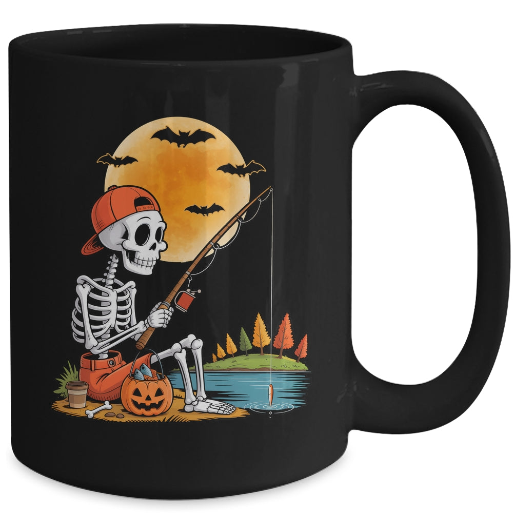Skeleton Fishing Halloween Costume Funny Fishing Boys Kids Mug | siriusteestore