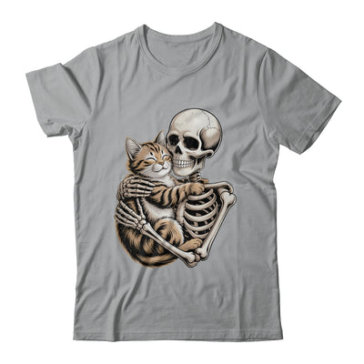 Skeleton Hugging Cat Lover Halloween Cat Mom Dad Shirt & Hoodie | siriusteestore