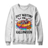 Skeleton Just Waiting For Halloween Spooky Season Funny Shirt & Sweatshirt | siriusteestore