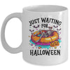 Skeleton Just Waiting For Halloween Spooky Season Funny Mug | siriusteestore