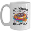 Skeleton Just Waiting For Halloween Spooky Season Funny Mug | siriusteestore