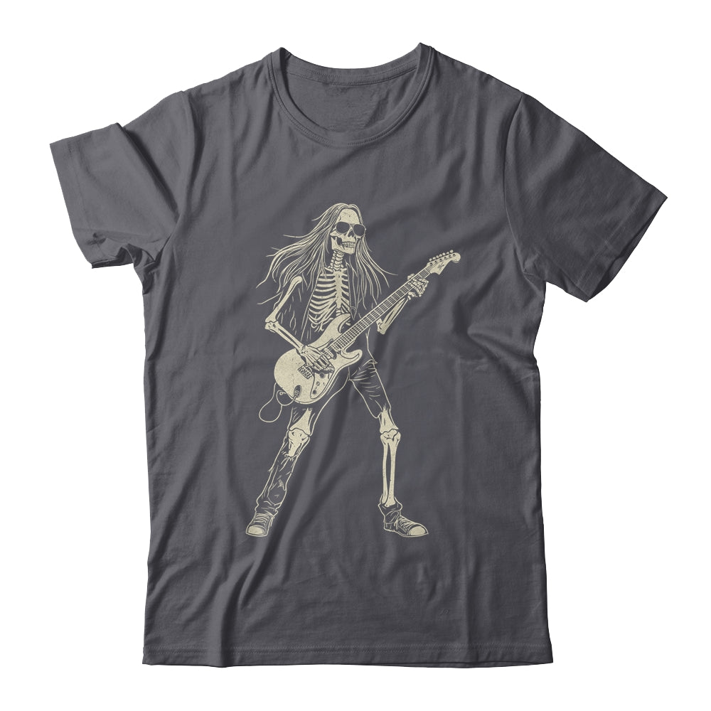 Skeleton Playing Guitar Graphic Rock And Roll Band Rock On Shirt & Hoodie | siriusteestore