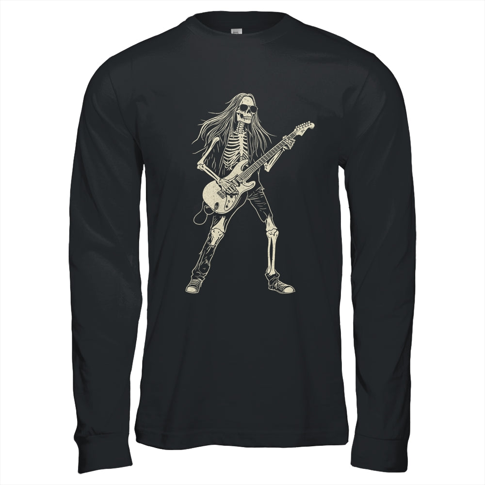 Skeleton Playing Guitar Graphic Rock And Roll Band Rock On Shirt & Hoodie | siriusteestore