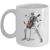 Skeleton Playing Guitar Rock And Roll Graphic Band Mug | siriusteestore