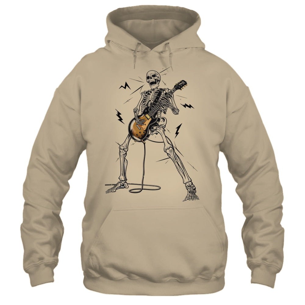 Skeleton Playing Guitar Rock And Roll Graphic Band Shirt & Hoodie | siriusteestore