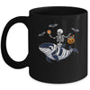 Skeleton Riding Mummy Orca Halloween Costume Whale Mug | siriusteestore