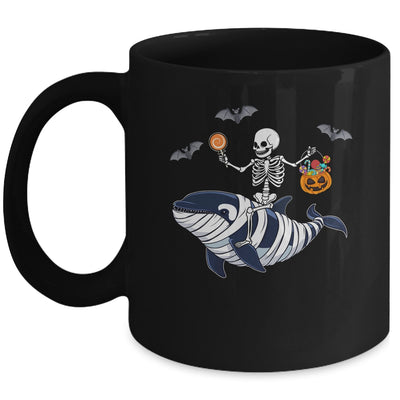 Skeleton Riding Mummy Orca Halloween Costume Whale Mug | siriusteestore