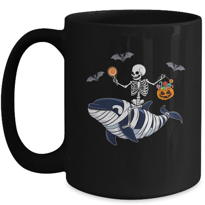 Skeleton Riding Mummy Orca Halloween Costume Whale Mug | siriusteestore