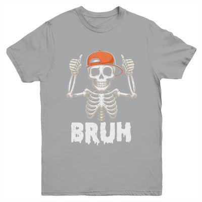 Skeleton Rock On Bruh Halloween For Men Boy Kids Funny Youth Shirt | siriusteestore