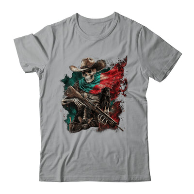 Skeleton Skull Cowboy Hat Mexico Flag USA Gun Scary Horror Shirt & Hoodie | siriusteestore