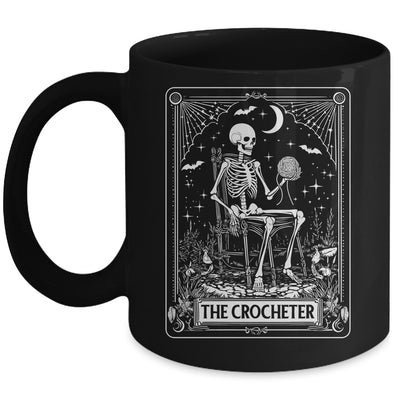 Skeleton The Crocheter Tarot Card Knitter Crochet Lover Mug | siriusteestore