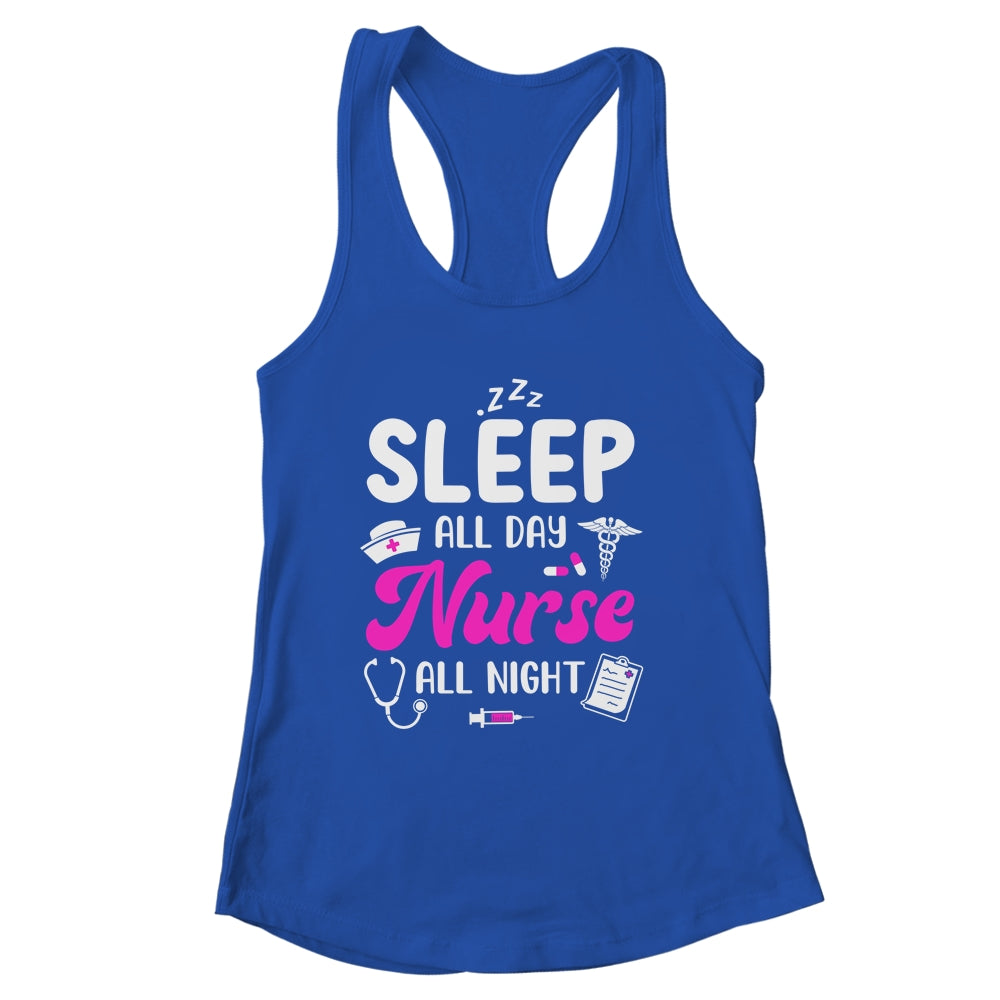 Sleep All Day Nurse All Night Funny Nursing ER RN LPN CNA Shirt & Tank Top | siriusteestore