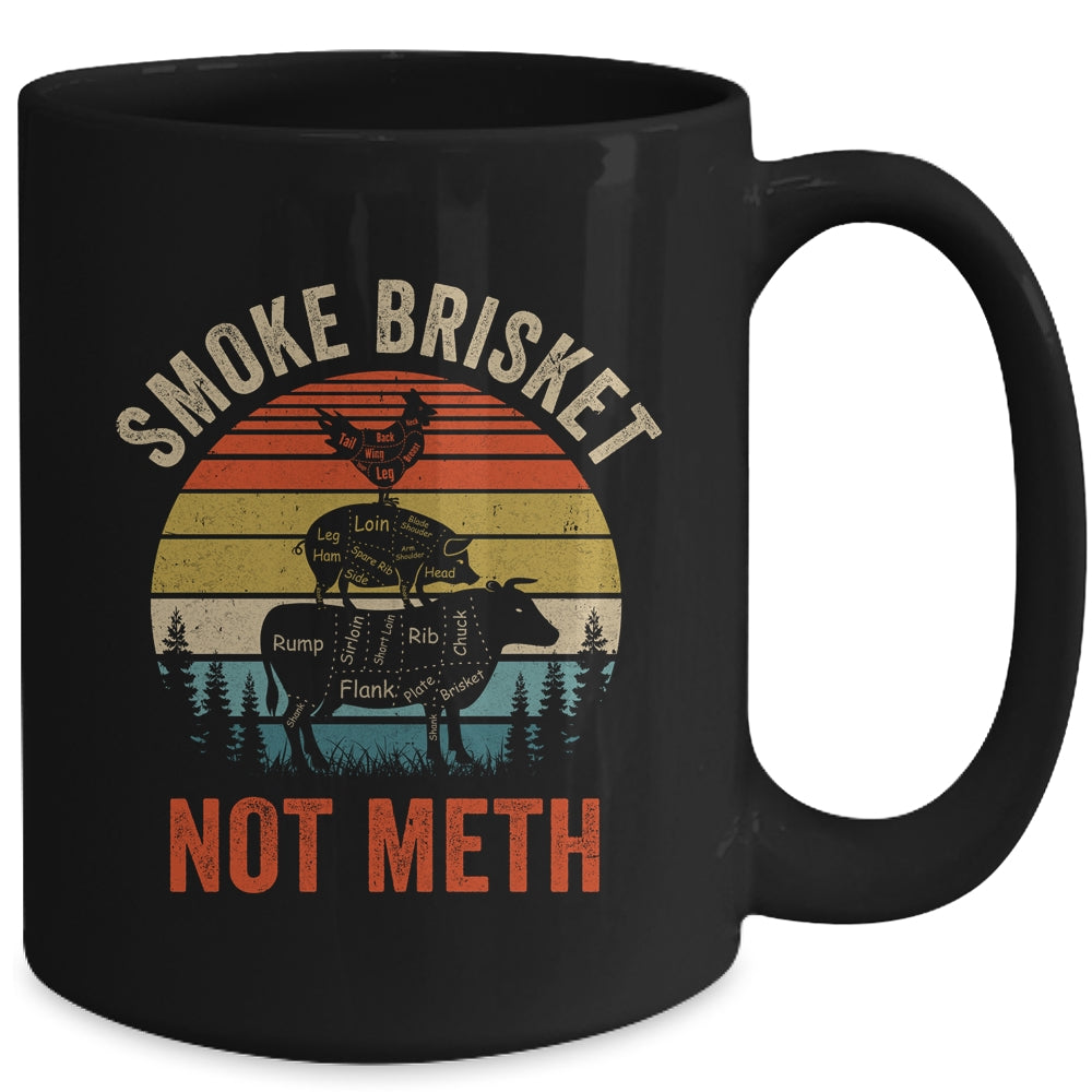 Smoke Brisket Not Meth Pitmaster BBQ Lover Smoker Grilling Mug | siriusteestore