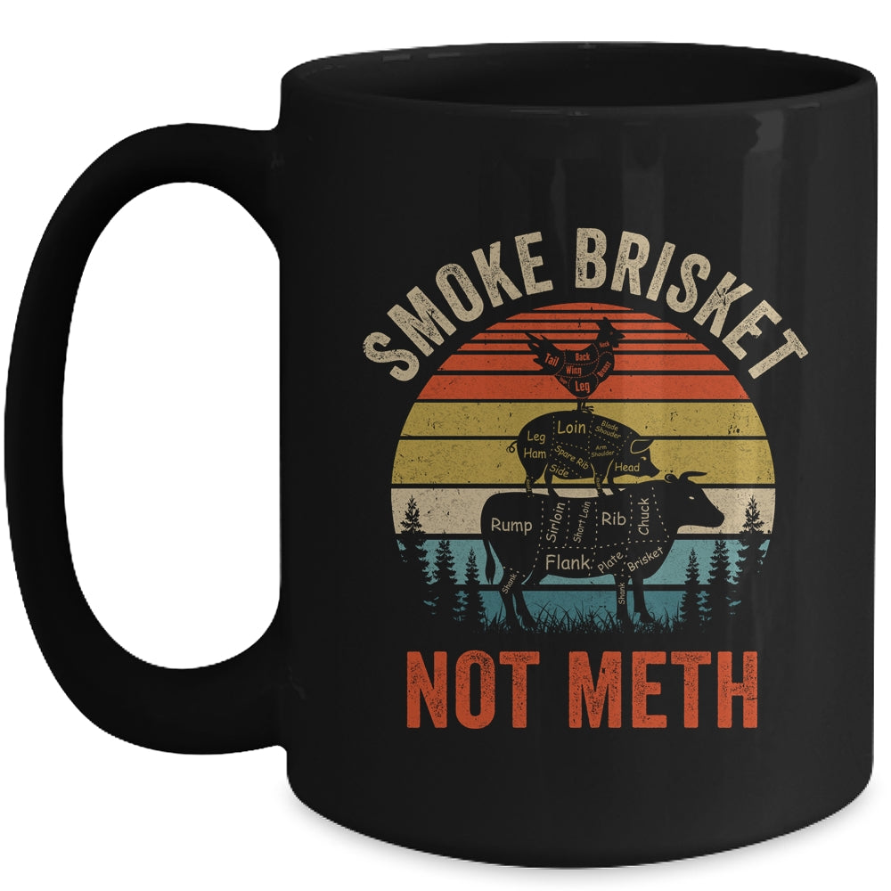 Smoke Brisket Not Meth Pitmaster BBQ Lover Smoker Grilling Mug | siriusteestore