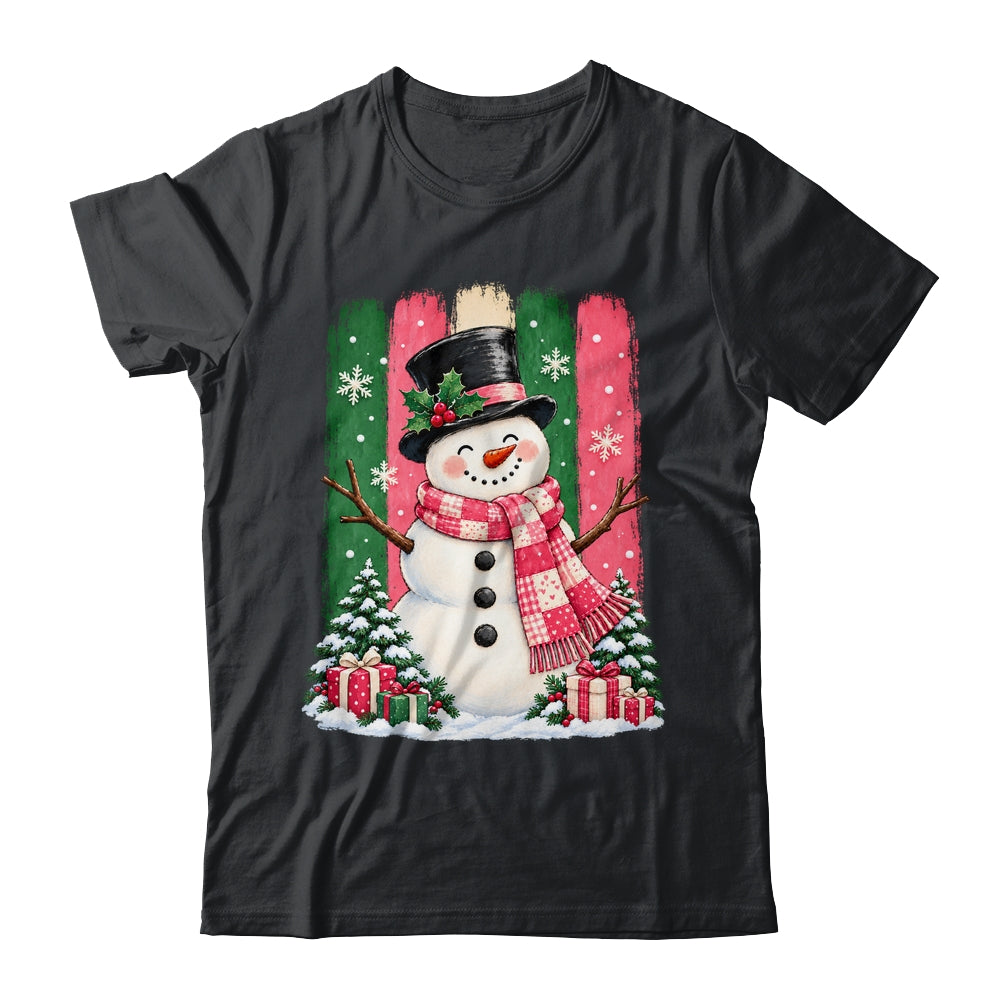 Snowman Pink Scarf Retro Christmas Holiday Xmas Winter Shirt & Sweatshirt | siriusteestore