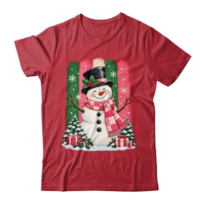Snowman Pink Scarf Retro Christmas Holiday Xmas Winter Shirt & Sweatshirt | siriusteestore