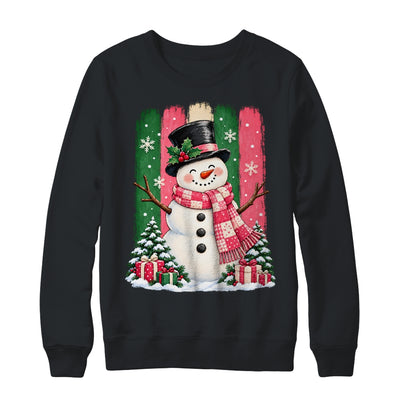 Snowman Pink Scarf Retro Christmas Holiday Xmas Winter Shirt & Sweatshirt | siriusteestore