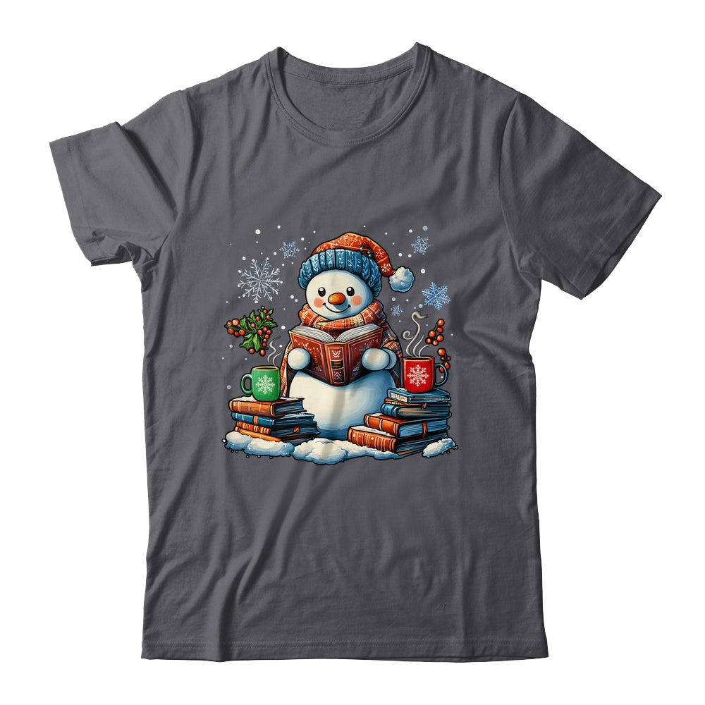 Snowman Reading Book Lovers Christmas Bookworm Librarian Shirt & Sweatshirt | siriusteestore