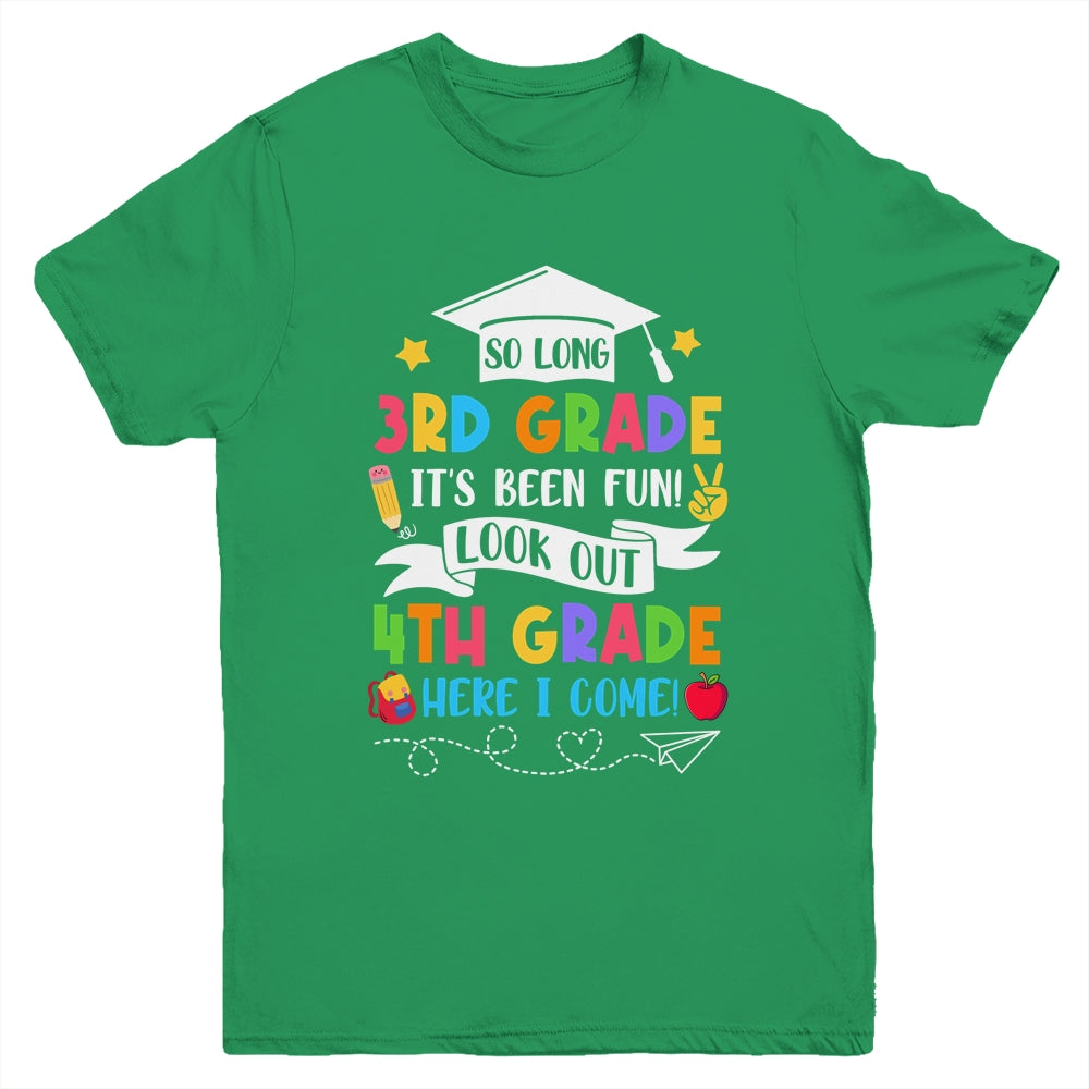 So Long 3rd Grade Graduation 4th Grade Here I Come 2024 Youth Shirt | siriusteestore