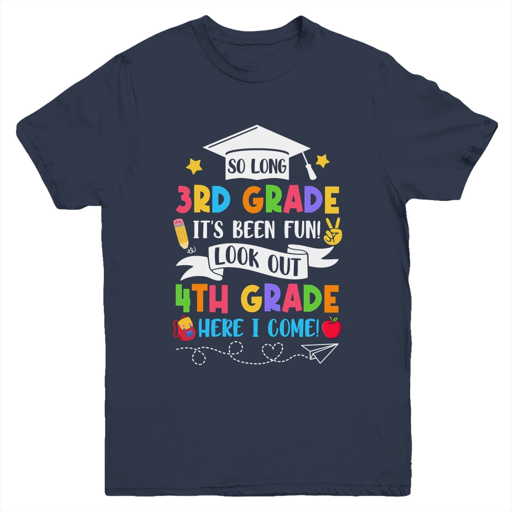 So Long 3rd Grade Graduation 4th Grade Here I Come 2024 Youth Shirt | siriusteestore