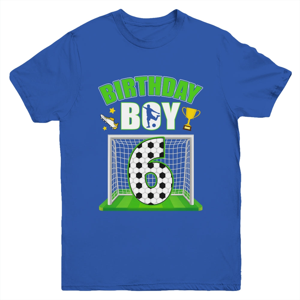 Soccer 6th Birthday Boy 6 Year Old Sport 7yr Boys Party Youth Shirt | siriusteestore