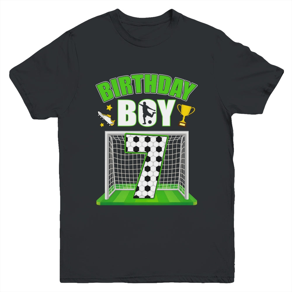 Soccer 7th Birthday Boy 7 Year Old Sport 7yr Boys Party Youth Shirt | siriusteestore