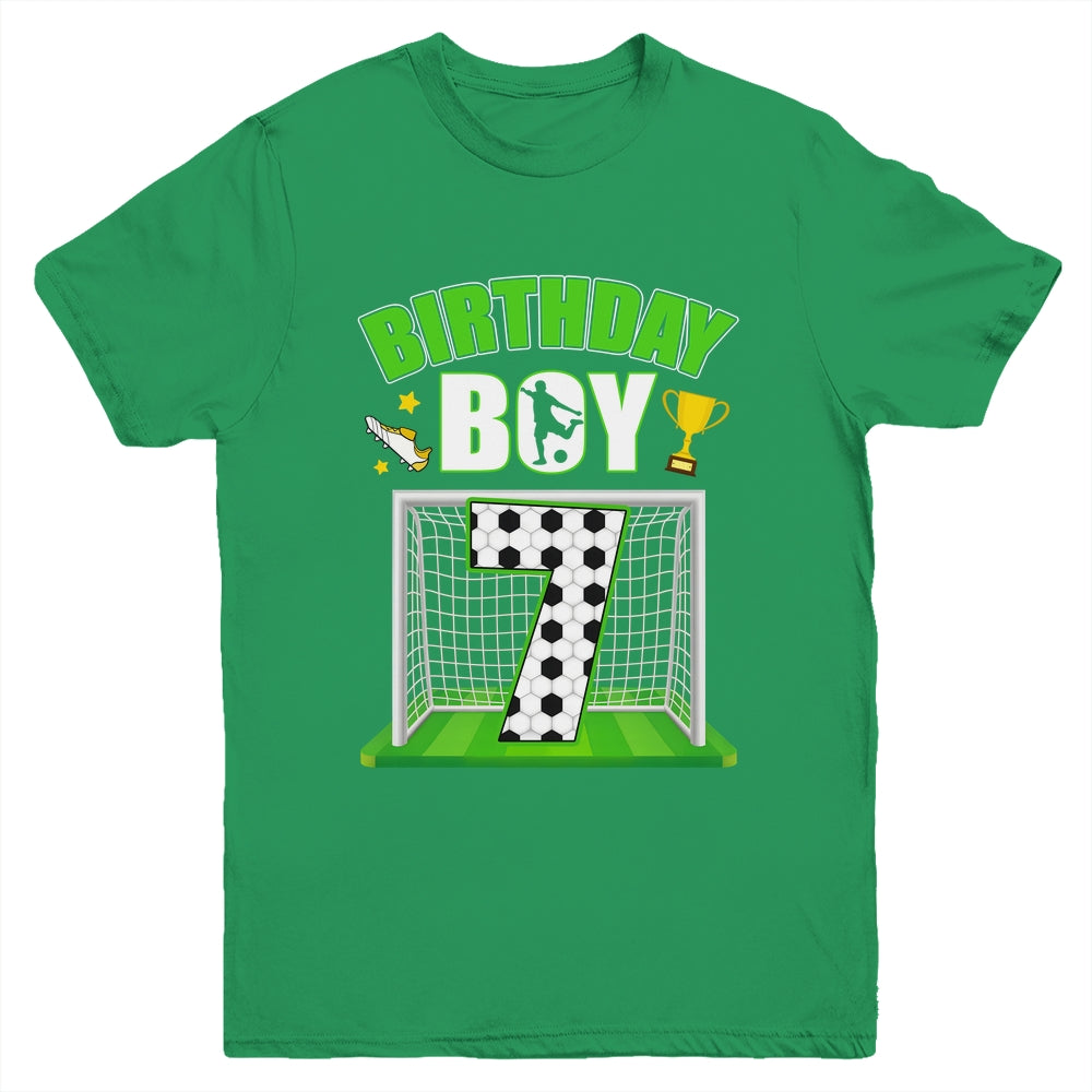 Soccer 7th Birthday Boy 7 Year Old Sport 7yr Boys Party Youth Shirt | siriusteestore