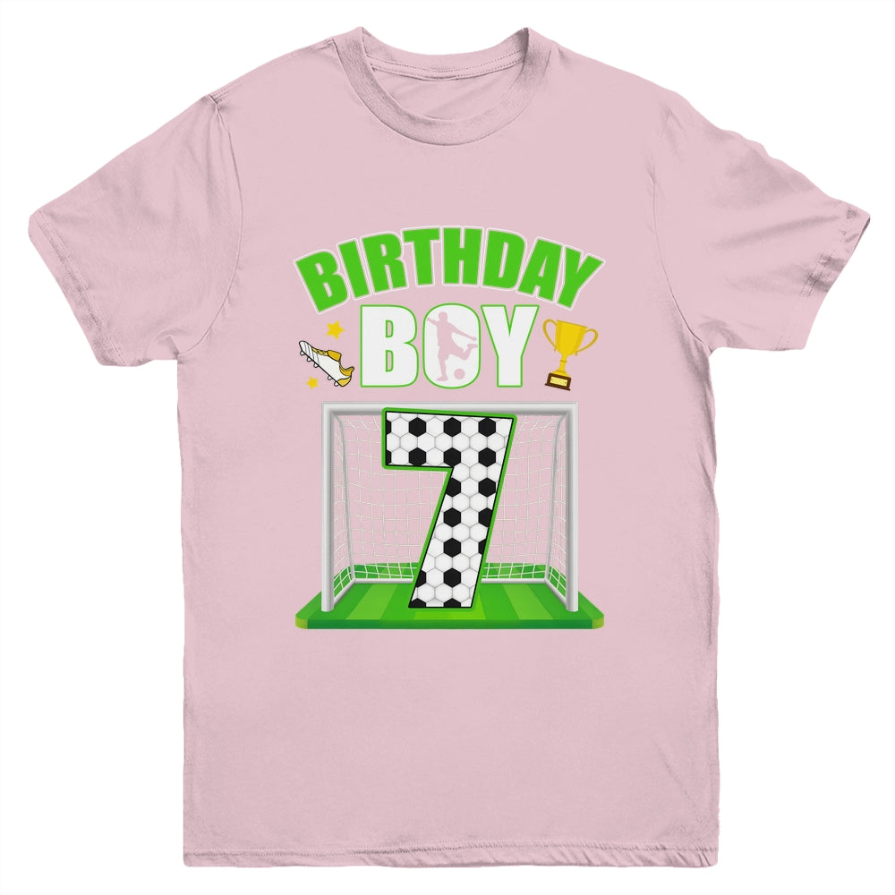 Soccer 7th Birthday Boy 7 Year Old Sport 7yr Boys Party Youth Shirt | siriusteestore