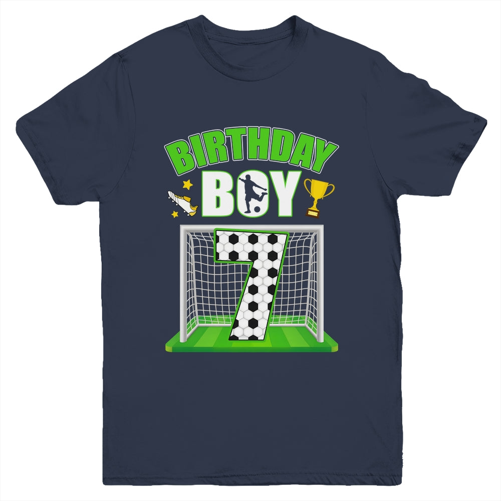 Soccer 7th Birthday Boy 7 Year Old Sport 7yr Boys Party Youth Shirt | siriusteestore