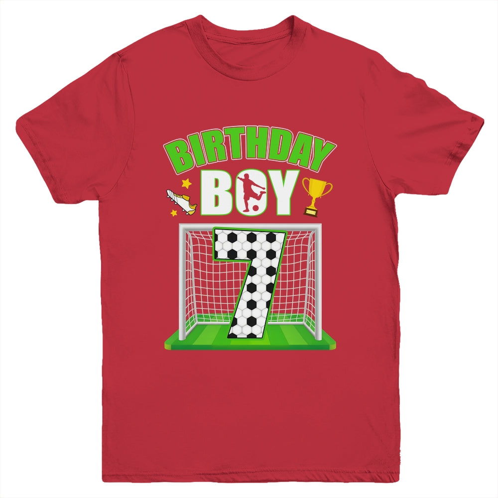 Soccer 7th Birthday Boy 7 Year Old Sport 7yr Boys Party Youth Shirt | siriusteestore