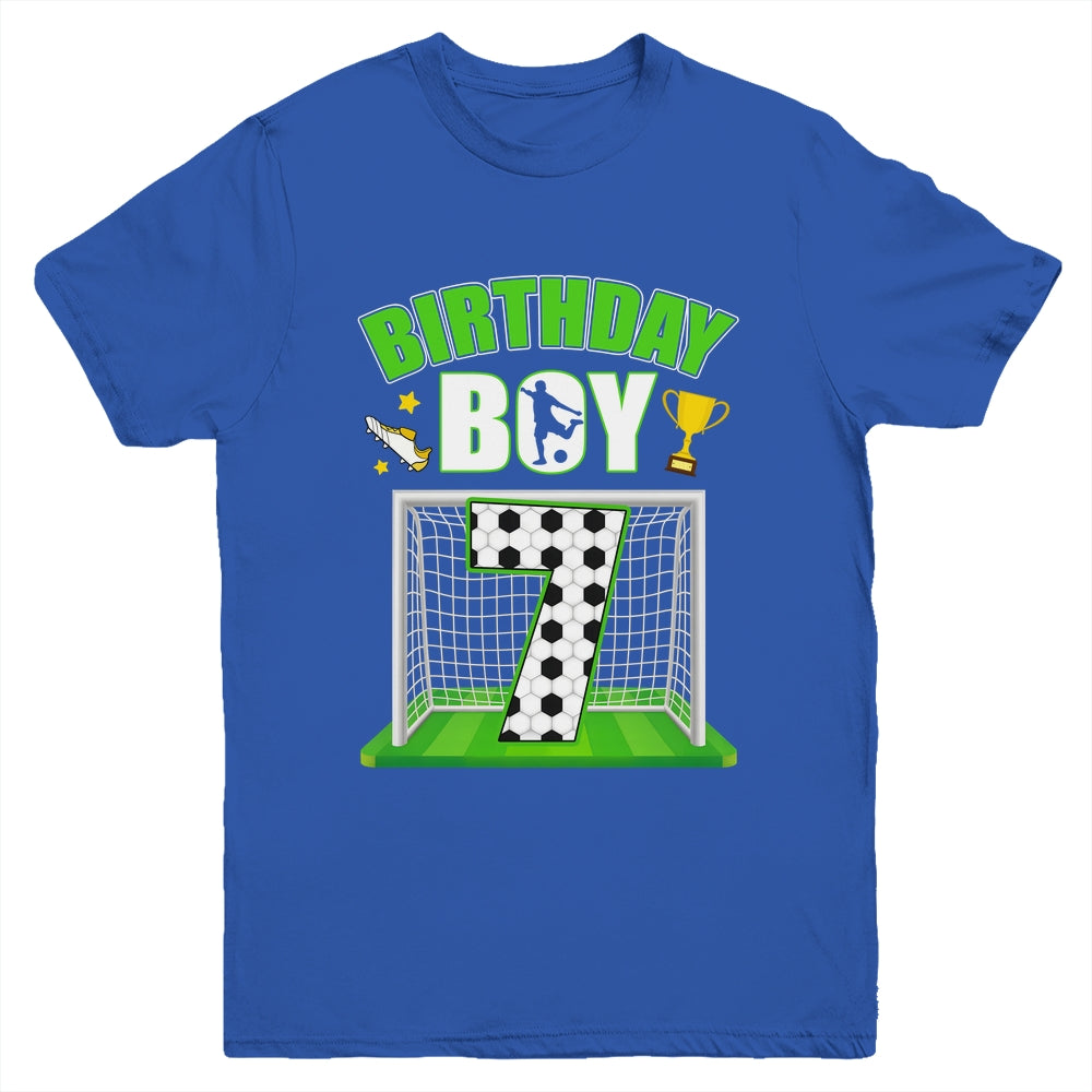 Soccer 7th Birthday Boy 7 Year Old Sport 7yr Boys Party Youth Shirt | siriusteestore