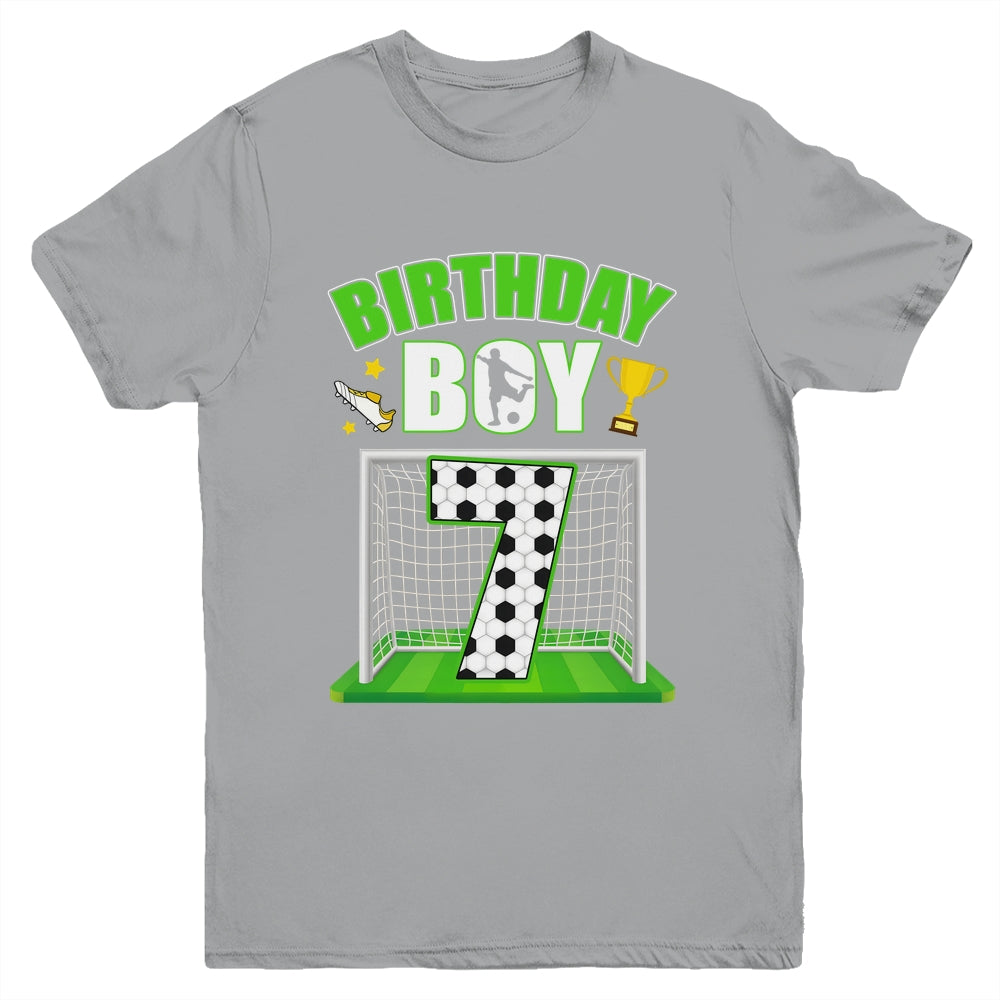 Soccer 7th Birthday Boy 7 Year Old Sport 7yr Boys Party Youth Shirt | siriusteestore