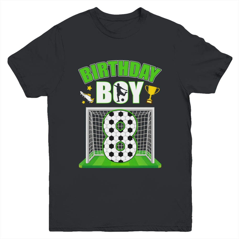 Soccer 8th Birthday Boy 8 Year Old Sport 7yr Boys Party Youth Shirt | siriusteestore