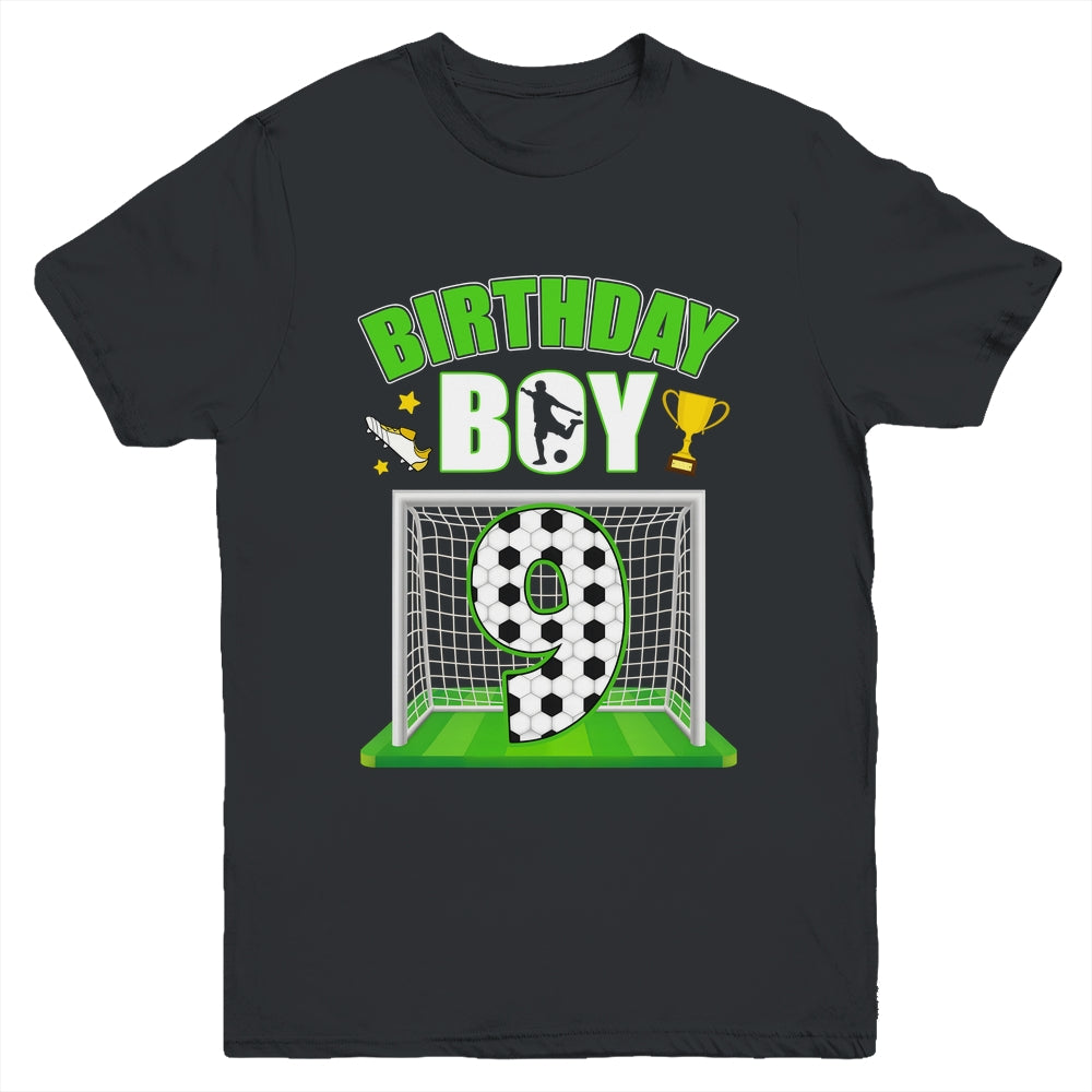 Soccer 9th Birthday Boy 9 Year Old Sport 7yr Boys Party Youth Shirt | siriusteestore